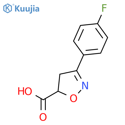 3-(4-fluorophenyl)-4,5-dihydro-1,2-oxazole-5-carboxylic acid structure