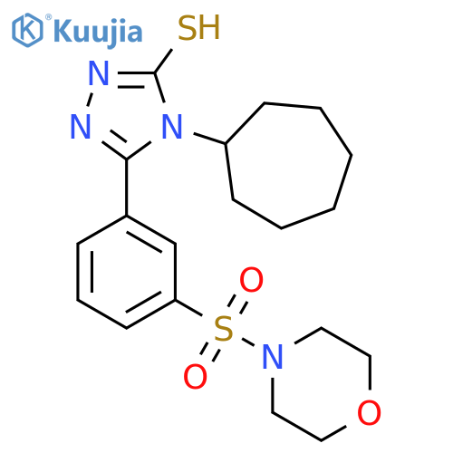 4-cycloheptyl-5-3-(morpholine-4-sulfonyl)phenyl-4H-1,2,4-triazole-3-thiol structure