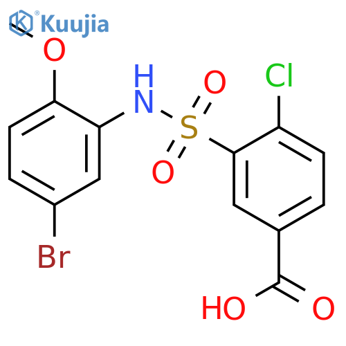3-(5-bromo-2-methoxyphenyl)sulfamoyl-4-chlorobenzoic acid structure