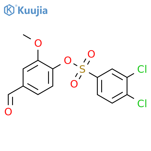 4-formyl-2-methoxyphenyl 3,4-dichlorobenzene-1-sulfonate structure
