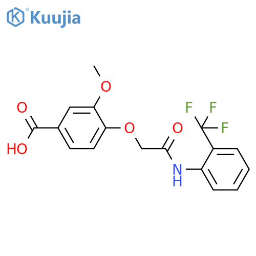 3-Methoxy-4-[(2-trifluoromethyl-phenylcarbamoyl)-methoxy]-benzoic acid structure