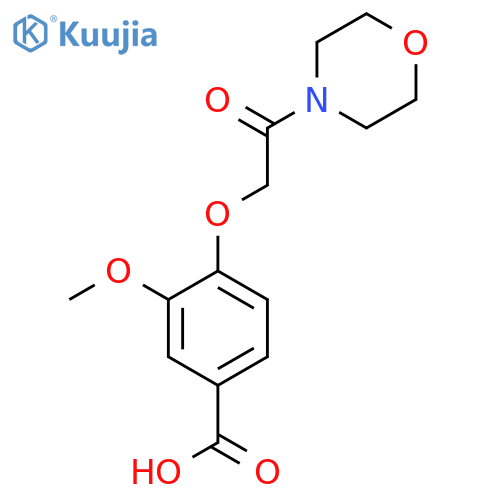 3-methoxy-4-[2-(morpholin-4-yl)-2-oxoethoxy]benzoic acid structure