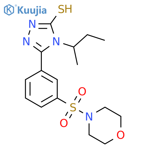 4-(butan-2-yl)-5-3-(morpholine-4-sulfonyl)phenyl-4H-1,2,4-triazole-3-thiol structure