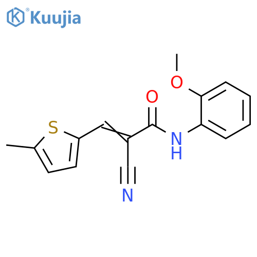 (E)-2-cyano-N-(2-methoxyphenyl)-3-(5-methylthiophen-2-yl)prop-2-enamide structure