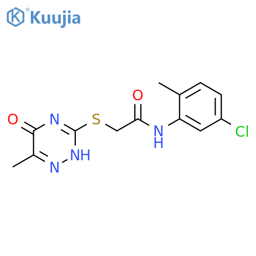 N-(5-chloro-2-methylphenyl)-2-(6-methyl-5-oxo-4,5-dihydro-1,2,4-triazin-3-yl)sulfanylacetamide structure