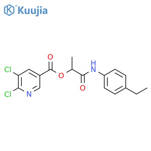 2-[(4-Ethylphenyl)amino]-1-methyl-2-oxoethyl 5,6-dichloro-3-pyridinecarboxylate structure