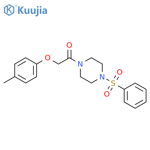 1-[(4-methylphenoxy)acetyl]-4-(phenylsulfonyl)piperazine structure