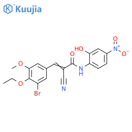 3-(3-Bromo-4-ethoxy-5-methoxyphenyl)-2-cyano-N-(2-hydroxy-4-nitrophenyl)-2-propenamide structure