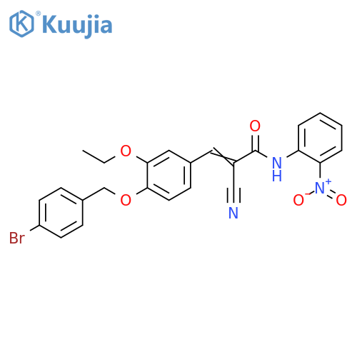 3-[4-[(4-Bromophenyl)methoxy]-3-ethoxyphenyl]-2-cyano-N-(2-nitrophenyl)-2-propenamide structure