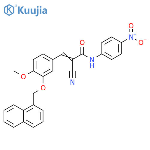 2-Cyano-3-[4-methoxy-3-(1-naphthalenylmethoxy)phenyl]-N-(4-nitrophenyl)-2-propenamide structure