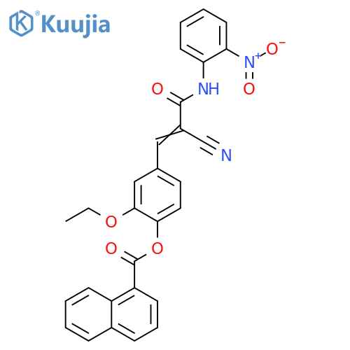 4-[2-Cyano-3-[(2-nitrophenyl)amino]-3-oxo-1-propen-1-yl]-2-ethoxyphenyl 1-naphthalenecarboxylate structure