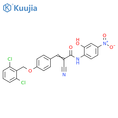 2-Cyano-3-[4-[(2,6-dichlorophenyl)methoxy]phenyl]-N-(2-hydroxy-4-nitrophenyl)-2-propenamide structure