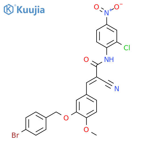 3-{3-[(4-bromophenyl)methoxy]-4-methoxyphenyl}-N-(2-chloro-4-nitrophenyl)-2-cyanoprop-2-enamide structure