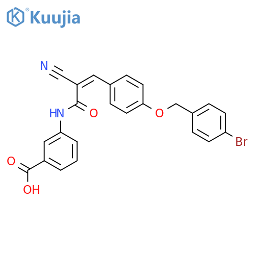 3-(3-{4-[(4-Bromophenyl)methoxy]phenyl}-2-cyanoprop-2-enamido)benzoic acid structure