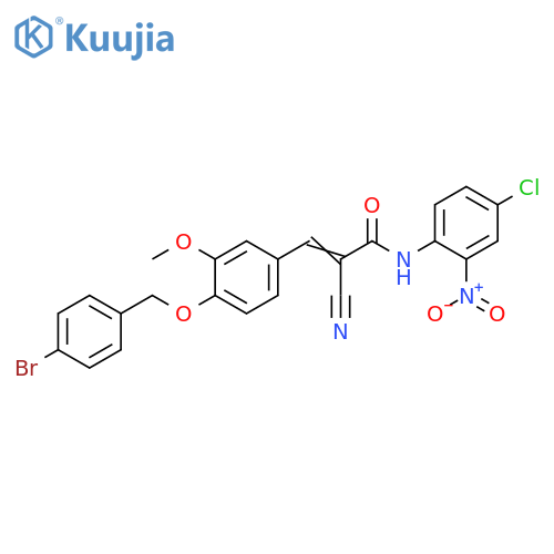 3-[4-[(4-Bromophenyl)methoxy]-3-methoxyphenyl]-N-(4-chloro-2-nitrophenyl)-2-cyano-2-propenamide structure