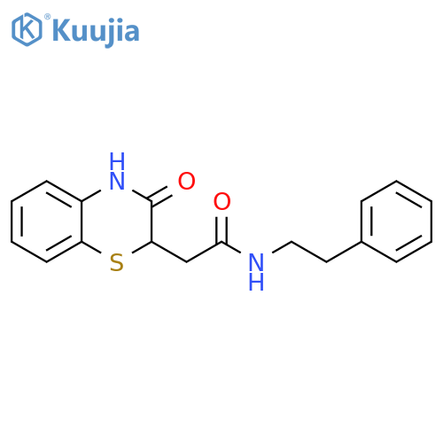 2-(3-oxo-3,4-dihydro-2H-1,4-benzothiazin-2-yl)-N-(2-phenylethyl)acetamide structure