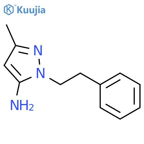 3-methyl-1-(2-phenylethyl)-1H-pyrazol-5-amine structure