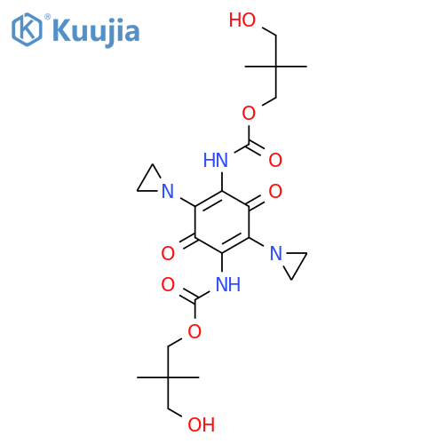 bis(3-hydroxy-2,2-dimethylpropyl) [2,5-bis(aziridin-1-yl)-3,6-dioxocyclohexa-1,4-diene-1,4-diyl]biscarbamate structure