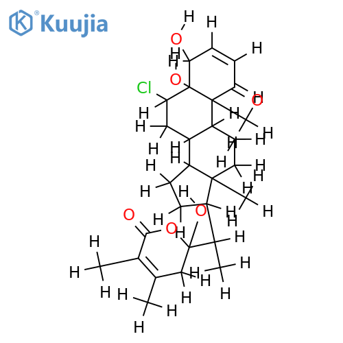 (4beta, 5beta, 6alpha, 22R)-6-Chloro-4, 5, 27-trihydroxy-1-oxowitha-2, 24-dienolide structure