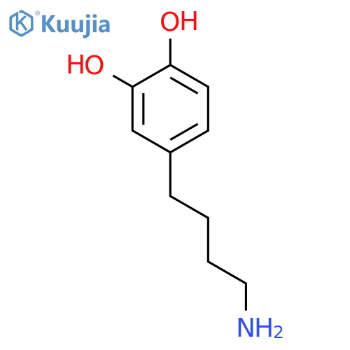 4-(4-aminobutyl)benzene-1,2-diol structure