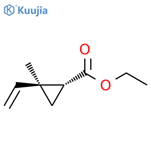 Cyclopropanecarboxylic acid, 2-ethenyl-2-methyl-, ethyl ester, (1R,2S)-rel- structure