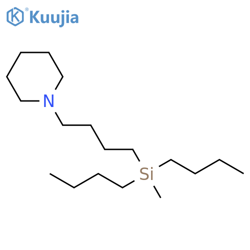 1-{4-[dibutyl(methyl)silyl]butyl}piperidine structure