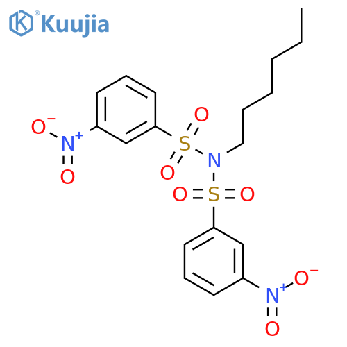 BENZENESULFONAMIDE, N-HEXYL-3-NITRO-N-[(3-NITROPHENYL)SULFONYL]- structure