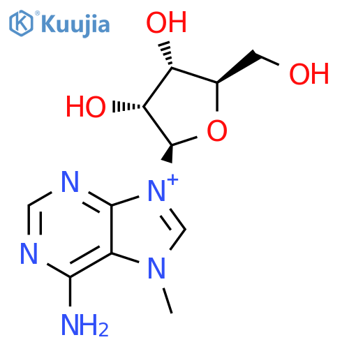 6-Amino-7-methyl-9-β-D-ribofuranosyl-7H-purinium structure