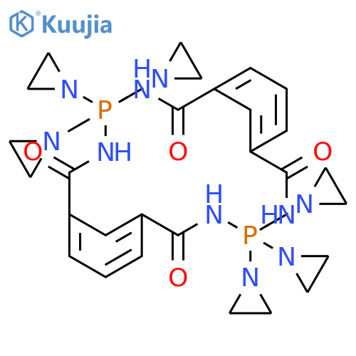 3,5,13,15-Tetraaza-4,14-diphosphatricyclo[15.3.1.17,11]docosa-1(21),7,9,11(22),17,19-hexaene-2,6,12,16-tetrone,4,4,4,14,14,14-hexakis(1-aziridinyl)-4,4,14,14-tetrahydro- (9CI) structure