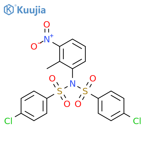 <br>4-chloro-N-[(4-chlorophenyl)sulfonyl]-N-(2-methyl-3-nitrophenyl)benzenesulf onamide structure