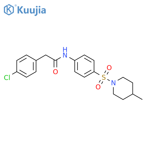 2-(4-chlorophenyl)-N-{4-[(4-methyl-1-piperidinyl)sulfonyl]phenyl}acetamide structure