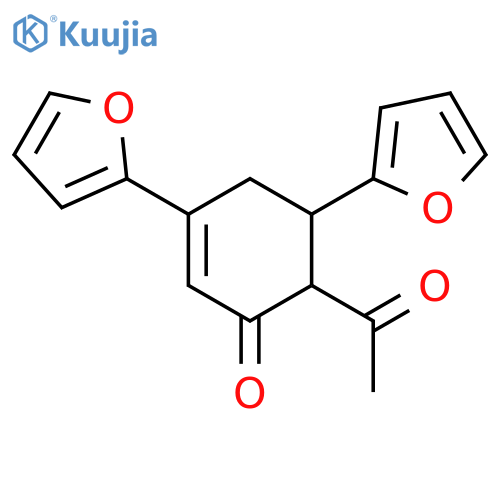 2-CYCLOHEXEN-1-ONE, 6-ACETYL-3,5-DI-2-FURANYL- structure