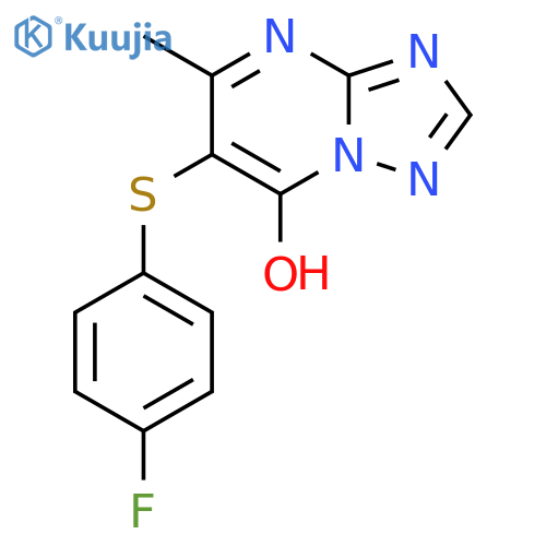 [1,2,4]TRIAZOLO[1,5-A]PYRIMIDIN-7-OL, 6-[(4-FLUOROPHENYL)THIO]-5-METHYL- structure