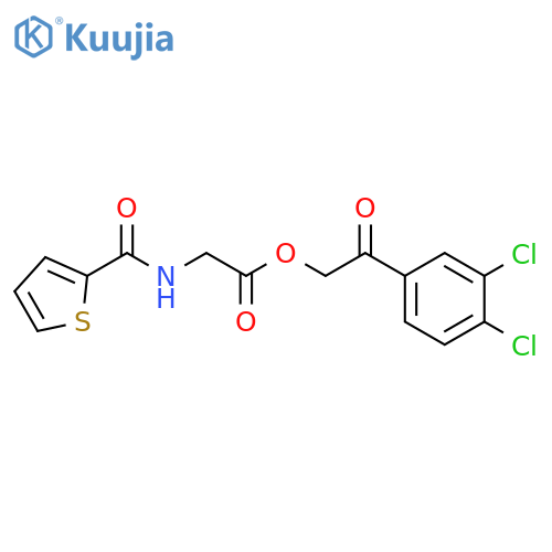 2-(3,4-dichlorophenyl)-2-oxoethyl [(thien-2-ylcarbonyl)amino]acetate structure