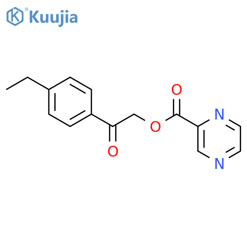 2-(4-ethylphenyl)-2-oxoethyl 2-pyrazinecarboxylate structure