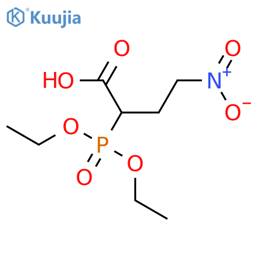Butanoic acid, 2-(diethoxyphosphinyl)-4-nitro- structure