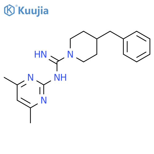 4-Benzyl-N-(4,6-dimethylpyrimidin-2-yl)piperidine-1-carboximidamide structure