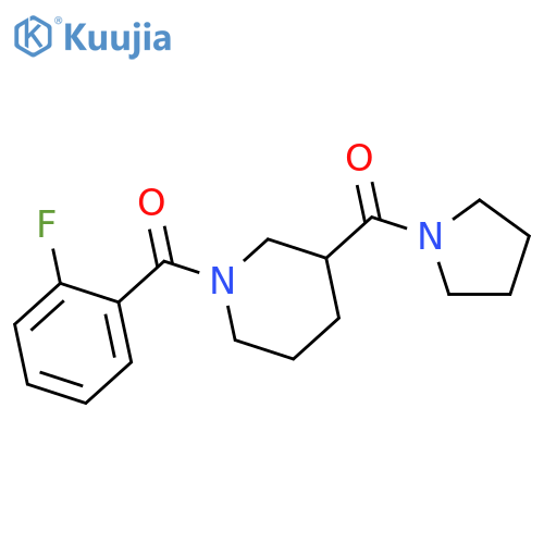 (2-fluorophenyl)[3-(pyrrolidin-1-ylcarbonyl)piperidin-1-yl]methanone structure