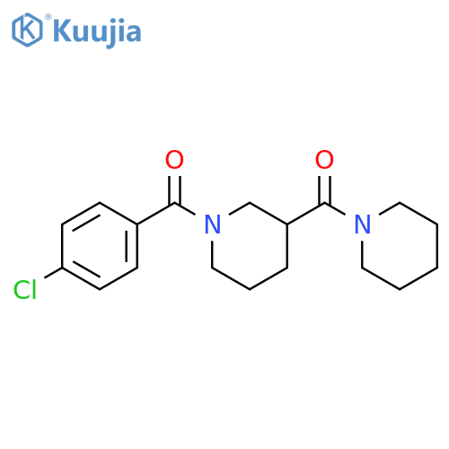 (1-(4-chlorobenzoyl)piperidin-3-yl)(piperidin-1-yl)methanone structure