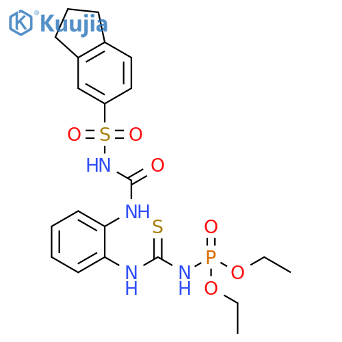 Phosphoramidic acid,[[[2-[[[[(2,3-dihydro-1H-inden-5-yl)sulfonyl]amino]carbonyl]amino]phenyl]amino]thioxomethyl]-, diethyl ester structure