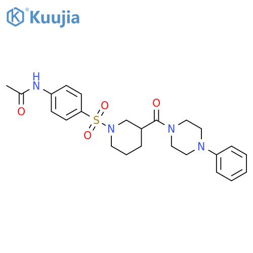 <br>N-[4-({3-[(4-phenyl-1-piperazinyl)carbonyl]-1-piperidinyl}sulfonyl)phenyl]a cetamide structure