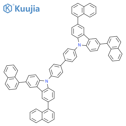9H-Carbazole, 9,9'-[1,1'-biphenyl]-4,4'-diylbis[3,6-di-1-naphthalenyl- structure