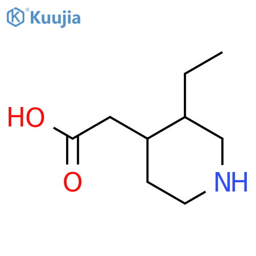 2-(3-ethylpiperidin-4-yl)acetic Acid;hydrochloride structure