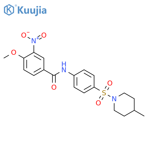 4-Methoxy-N-[4-(4-methyl-piperidine-1-sulfonyl)-phenyl]-3-nitro-benzamide structure