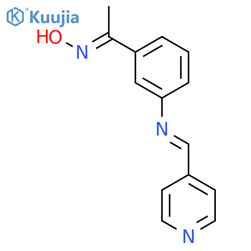 ETHANONE, 1-[3-[(4-PYRIDINYLMETHYLENE)AMINO]PHENYL]-, OXIME structure