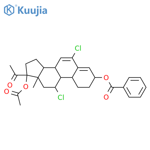 (3beta,11beta,17alpha)-17-acetyl-17-(acetyloxy)-6,11-dichloroestra-4,6-dien-3-yl benzoate structure