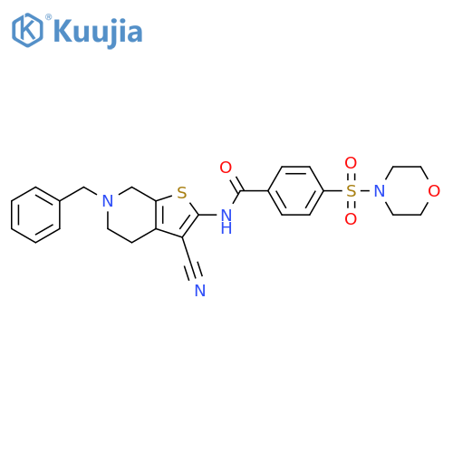 N-{6-benzyl-3-cyano-4H,5H,6H,7H-thieno2,3-cpyridin-2-yl}-4-(morpholine-4-sulfonyl)benzamide structure
