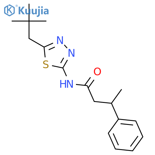N-(5-neopentyl-1,3,4-thiadiazol-2-yl)-3-phenylbutanamide structure