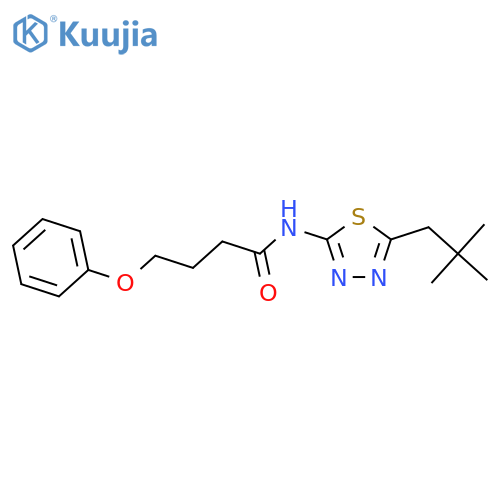 N-(5-neopentyl-1,3,4-thiadiazol-2-yl)-4-phenoxybutanamide structure