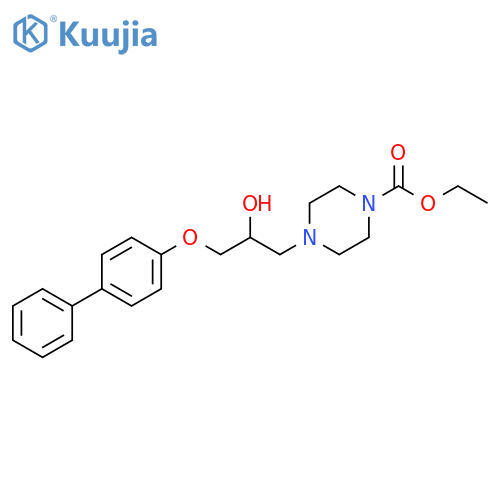 ethyl 4-(3-{1,1'-biphenyl-4-yloxy}-2-hydroxypropyl)piperazine-1-carboxylate structure